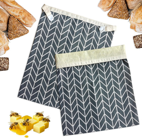 MINGJYLES 2 Pack Reusable Beeswax Bread Bags for Sourdough - 12.6 x 16.3