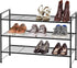 3-Tier Simple Houseware Stackable Shoes Rack Storage Shelf, Black