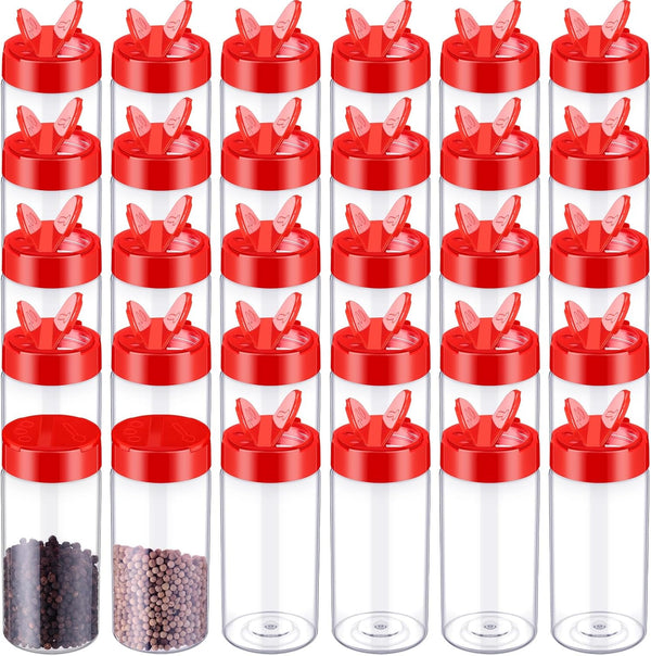 Uiifan 30 Pack 8.7 oz/250 ml Plastic Spice Jar with Shaker Lids