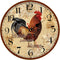TAHEAT 14 Inch Rustic Rooster Wall Clock, Retro Silent Non-Ticking Decorative Clock for Kitchen/Living Room