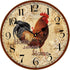 TAHEAT 14 Inch Rustic Rooster Wall Clock, Retro Silent Non-Ticking Decorative Clock for Kitchen/Living Room