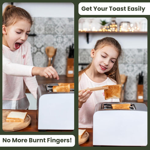 Toaster Tongs With Magnet - Kitchen Utensils for Cooking and Holding Toast, Bacon, Muffin, Bagel, Bread