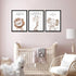 Set 3, 12x16 Inch Framed Nursery Wall Art of Kids Bible Verse Animal Canvas Wall Decor Paintings, Cute Safari Christian