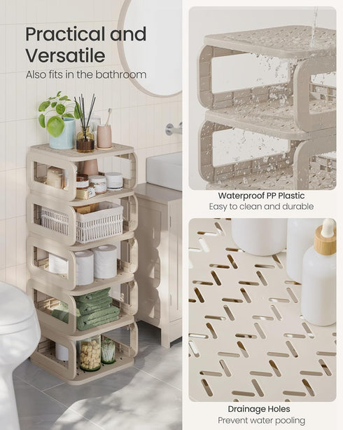 6 ULPC037K01 SONGMICS Shoe Rack, Shoe Organizer, Shelves, Shoe Storage, Narrow Shoe Shelf, Open Shelf for Entryway