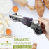 Spring Chef Purple Stainless Steel Magnetic Measuring Spoons Set of 8 with Leveler, Dual Sided Metal Teaspoon & Tablespoon Measuring Spoons, Kitchen Gadgets for Baking & Cooking, Fits in Spice Jars by Spring Chef