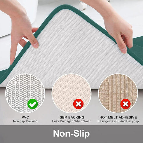 Buganda Memory Foam Bath Mat Rug, 24" x 16", Ultra Soft Non-Slip Water Absorbent Machine Washable Bath Rug