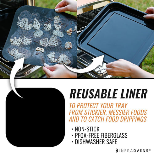 INFRAOVENS Reusable Liner Accessories for Ninja Woodfire Pizza Oven 8-in-1 Outdoor Smoker BBQ, Non-Disposable Non-Stick