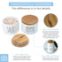 Heartland Home Ceramic Salt and Pepper Bowls, Dual Holder Salt Cellar with Lid, Stackable Set with Airtight Wooden Lids