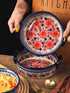 Vintage Style Cherry Blossom Pottery Bakeware, Ceramic Casserole Dish, 32 oz Baking Pan with Handles