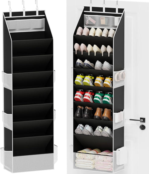 Criusia Shoe Organizer, Over the Door Shoe Organizer for Closet, Hanging Closet
