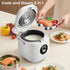 3 Uncooked,1.6 1-3 Rice Cooker Small cup Quart Non-stick Mini Rice Cooker,With Stainless Steel Steamer Tray,One-Switch