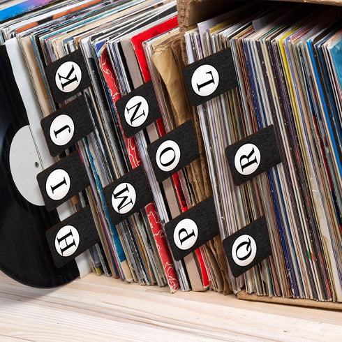 Chivertion 26 26 Albums, Pcs Library Alphabet Book Dividers Wooden Vinyl Record Organizer Separators Alphabetical A-z