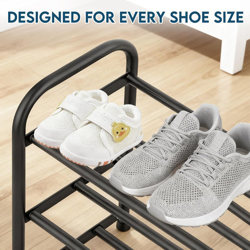 3-Tier Closet, 18"-30.5" LOFTEY Expandable Shoe Rack, Adjustable Metal Shoe Organizer Shelf, Small Shoe Rack