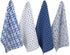 DII Tunisia Blue Market Tabletop and Kitchen Collection, Set of 4 Dishtowels, 18x28, Blue Market.