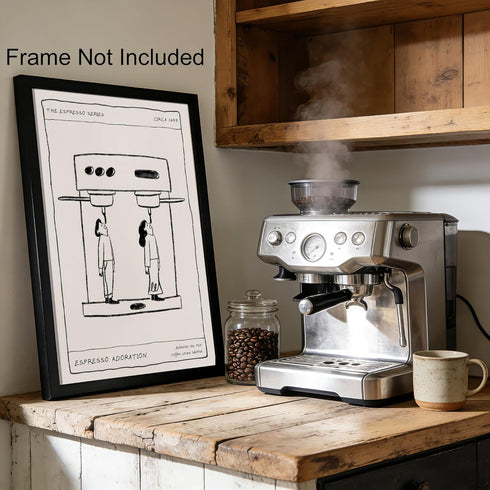 JQ7OL 12x16 Coffee Wall Art Coffee Wall Decor Funny Kitchen Poster Black and White Painting Canvas Pictures Prints