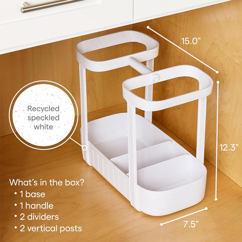 YouCopia SinkSuite Under Sink Cleaning Caddy, 2-Tier Adjustable Organizer for Kitchen and Bathroom Storage and