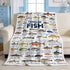 Cozy Size-60"x80" Fish Throw Blanket,Types of Fish Blanket Fishes Blanket Gifts,Ultra Soft Lightweight Flannel Blankets