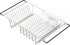 SIMPLE HOUSEWARE Large Stainless Steel Dish Drainer Drying Rack with Utensil Holder, Chrome