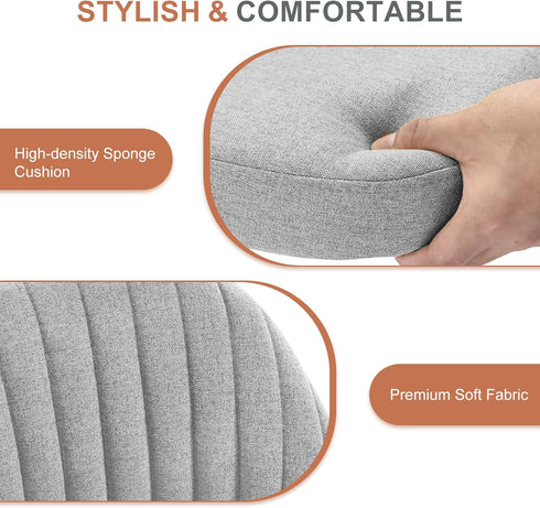 Armless DUMOS Office Chair, Comfy Desk Chair Rolling Vanity Swivel Task Chairs with Wheels, Wide Seating Height