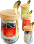 Premium Overnight Oats Containers with Bamboo Lids and Golden Spoons - 16