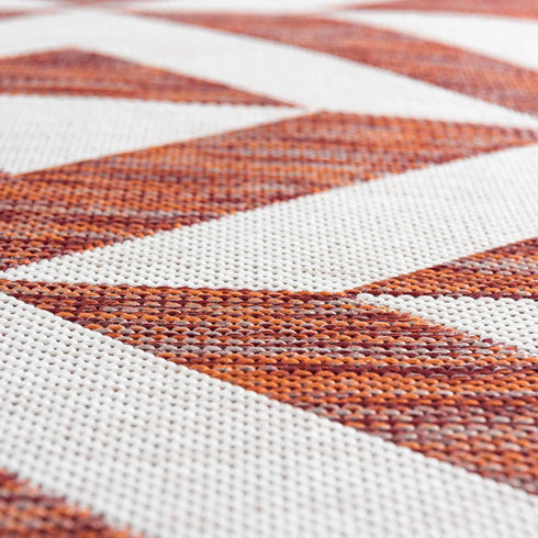 Unique Loom Outdoor Collection Area Rug - Napa, 2' 2' x 3' 1' Rectangle, Rust Red/Ivory