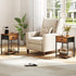 2 Furologee End Table with Storage Shelf and Fabric Drawer, Tiers Industrial Nightstand, Bedside Table Organizer