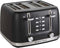 West Bend 4 Slice Toaster - Extra-Wide and Deep Slots with 3 Functions, 7 Shade Settings, Black
