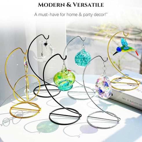 9 Inch Decor(5 Pack) H&D HYALINE & DORA Ornament Display Stand Air Plant Holder Terrariums Hanger Silver Ornament