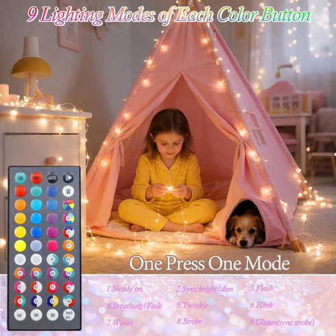 34 2 Pack 40FT 120LED 4th Lovelite Fairy Lights Colors Changing, Total of July String Lights Battery USB Operated