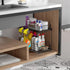 SUEH DESIGN 2 Tier Under Sink Organizer, Metal Kitchen Bathroom Storage with Hanging Rail