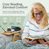 13.75 9.5) Shamrock Home Bamboo Couch Arm Table with Device Holder, Clip On Tray. for TV Dinners, Remotes, Drinks