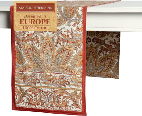 Maison d' Hermine Table Runner, 100% Cotton Double Layer Decorative for Home Kitchen Dining Party, 72 inches Long