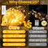 Mlambert 2 Pack 16.4FT LED Fairy Lights Battery Operated, Rechargeable Twinkle Lights for Bedroom, Christmas Decor