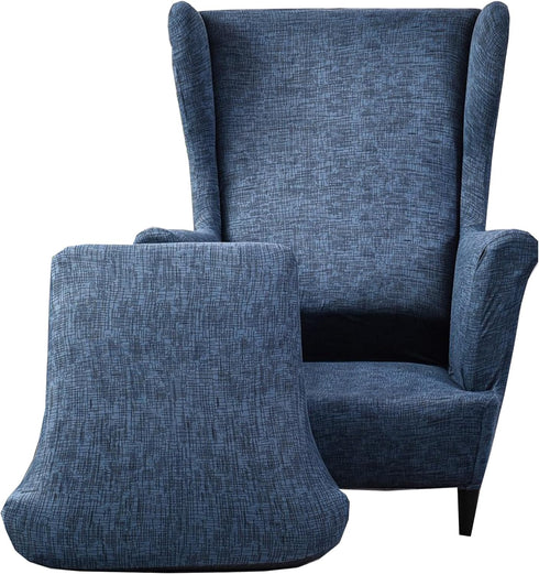 CRFATOP Printed Wing Chair Slipcovers 2 Piece Stretch Wingback Chair Cover Spandex
