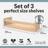 Set 3 NATURE SUPPLIES Nursery Book Shelves, of Floating Bookshelves for Wall for Nursery Decor & Playroom Decor