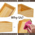 Stackable Bamboo Kitchen Drawer Organizer Bins for Silverware, Flatware, and Office Desk - 9" x 6" x 2.5"