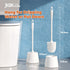 JIGA 3 Pack Toilet Brush and Holder Set, Toilet Bowl Brush with Caddy, Bathroom Stiff Bristles Toilet Scrub Brush, White