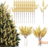 Norme 12 Pcs Glitter Gold Christmas Tree Decoration 16 Inch Gold Christmas