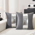 TAOSON Pack of 2 Velvet Decorative Throw Pillow Covers Dark Grey Patchwork with