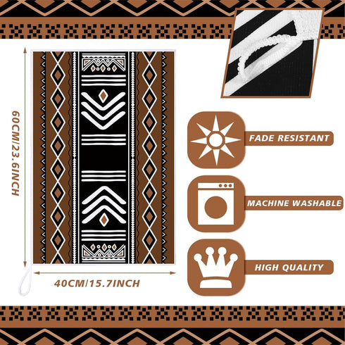 6 Pack Sets 16" 24"(Brown,Aztec) Bencailor Decorative Kitchen Towels Hand Dish Towels for Kitchen Farmhouse Bathroom