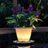 15" (78i50865) Gama Sonic Illuminated Plant Stand for Outdoor, Solar Power, Grey Base for Exterior Potted Plants