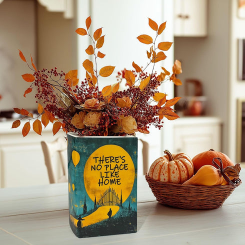 Oz) LIFFY Book Vase for Flowers, Ceramic Flower Vase Bookshelf Decor, Unique Book Shape Decration Vase Bookend Gift