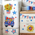 Mfault 4th of July Patriotic Window Clings, 4 Sheets America USA Sunflower Blue Truck Stickers Decal Decorations