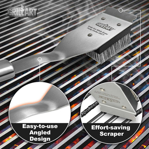 2PCS GRILLART Grill Brush and Scraper Replacement Head