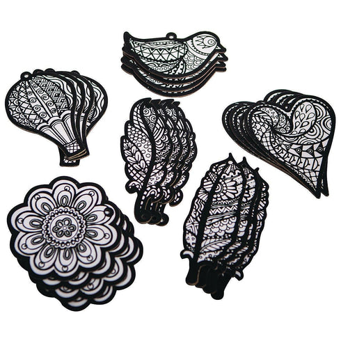 S&S Worldwide-PS1417 Velvet Art Everyday Ornaments, Pack of 24