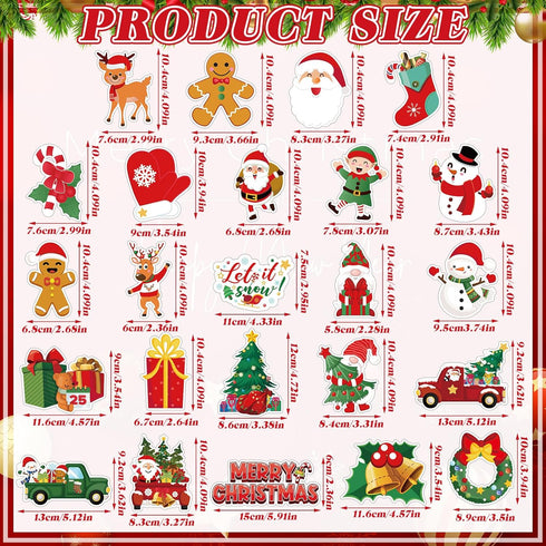 24 Pcs Christmas Decoration Magnets Merry Christmas Car Refrigerator Magnet Xmas Decorative Fridge Door Magnetic Stickers Santa Gnome Tree Gingerbread Magnets for Christmas Garage Door Mailbox Decor