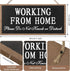 Working from Home Wood Sign, Please Do Not Knock or Disturb Hanging Wood Plaque, Outdoor Decor Wooden Don't Disturb