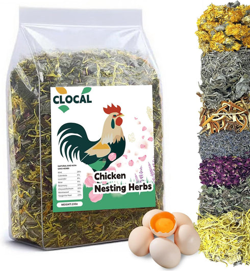 CLOCAL 23oz Natural Chicken Nesting Herbs Premixed with Dried Flowers and Herbs for