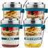 Overnight Oats Containers with Lids & Spoons - Stainless Steel Lid Leakproof