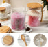 2 Pack 15oz Glass Sugar Container with Spoon - Glass Jars with Bamboo Lid and Spoon, Bamboo Lid Storage Jar Canister